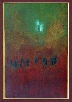 1995 11 traum von suomi  holzteer oel auf papier  14 x cm